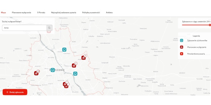 W Warszawie można sprawdzić i zgłosić awarię sieci przez specjalny portal