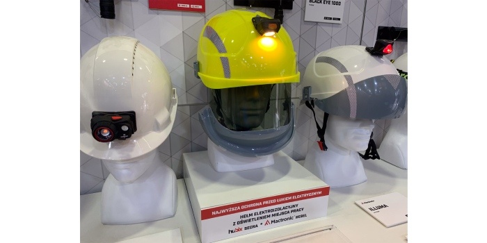 Hełm ochronny Hubix z lampą Mactronic Rebel chronią życie elektromonterów