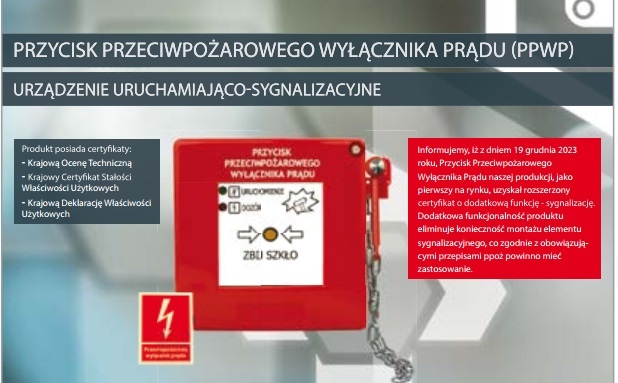 Przycisk Przeciwpożarowego Wyłącznika Prądu PPWP-A