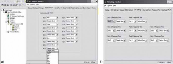 Widok rozwiniętych zakładek Input Constant dla wejść wbudowanych sterownika CP1H-XA i Unit Settings dla modułowych jednostek CPU nieposiadających wejść wbudowanych
K. Ludwinek, B. Krasuski