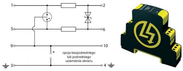 Rys. 3. Układ ogranicznika firmy LEUTRON typu MP 1x2 GDT+24V-Ad-Ad-ST