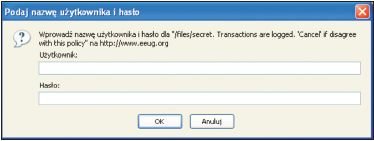 Fot. 4 Wprowadzanie nazwy użytkownika
i hasła