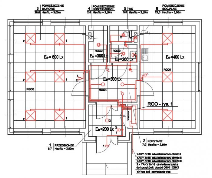 Rys. 4. Plan oświetlenia