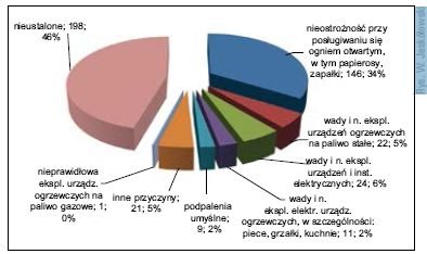Rys. 1. Przyczyny pożarów w latach 2002–2012. Źródło: dane KG PSP