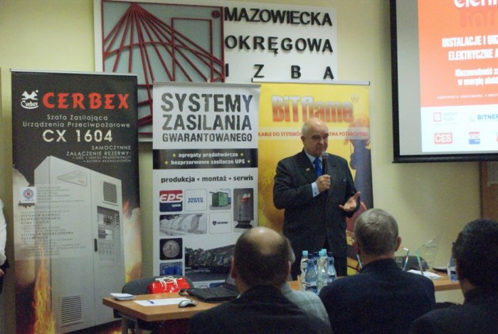 Konferencja „Instalacje i urządzenia elektryczne a pożar. Niezawodność zasilania w energię elektryczną”