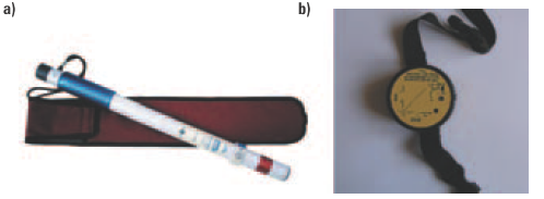 Fot. 1.  
Detektory napięcia poddane badaniom: AC Hotstick (a), DPPE-1 (b). Źródło: opracowanie własne na podstawie [4] oraz [5]