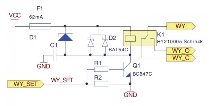 Rys. 4. Schemat ideowy układu sterowania przekaźnikiem elektromechanicznym
sterującym obwodem iskrobezpiecznym