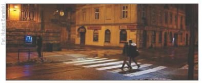 Dobrze oświetlone przejście dla pieszych (Ł&oacute;dź, ul. Kościuszki)
Hubert Barański