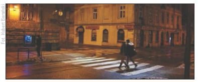 Dobrze oświetlone przejście dla pieszych (Ł&oacute;dź, ul. Kościuszki)
Hubert Barański