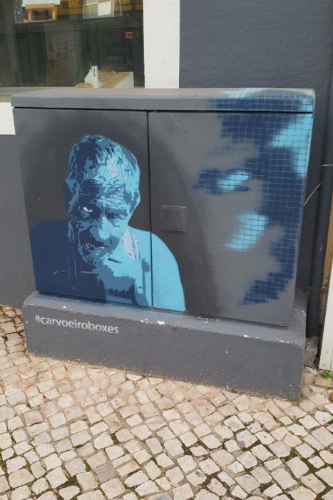 Elektroenergetyka w sztuce: obudowy elektryczne i street-art. Miejsce: Carvoeiro, Portugalia.