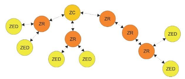 Rys. 3.  
Sieć ­ZigBee w topologii drzewa