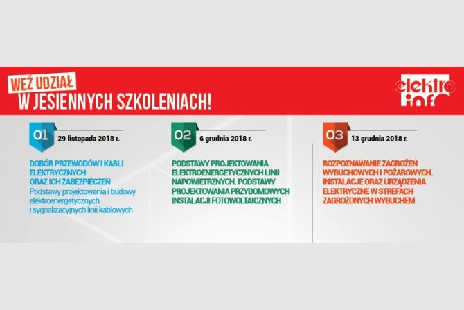 Zapraszamy na jesienne szkolenia &bdquo;elektro.info&rdquo;