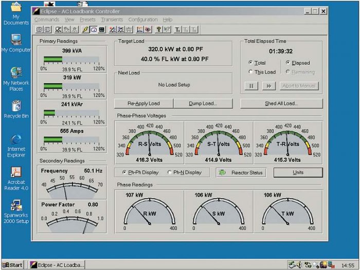 Fot. 3.  Komputerowy monitoring parametrów elektrycznych obciążenia obiektów badań