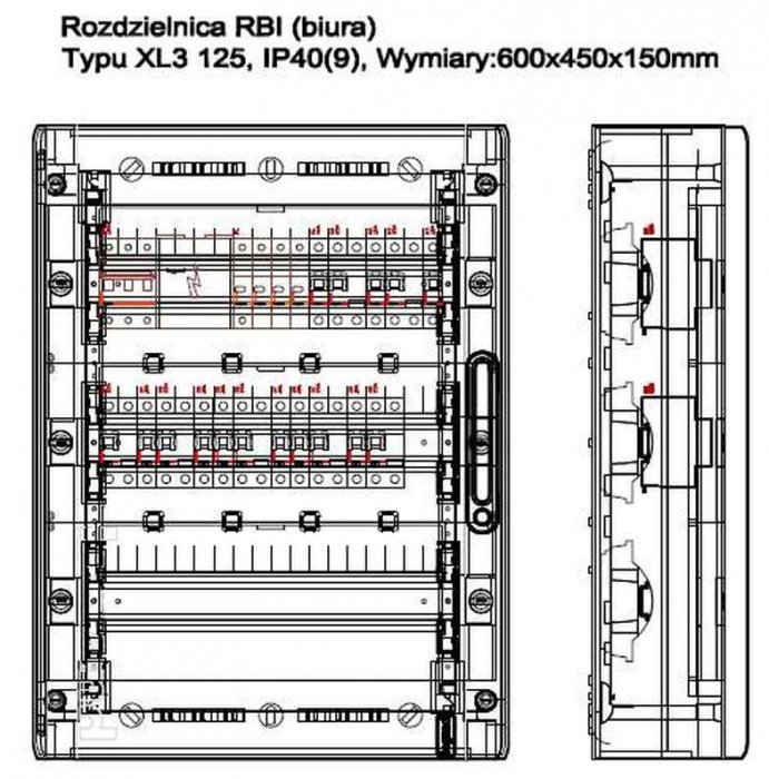 Rys. 6. Schemat montażowy rozdzielnicy RBI