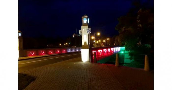 Oświetlenie mostu w Braniewie