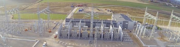 Stacja przekształtnikowa prądu stałego ABB w pobliżu miasta Olita (Alytus) na Litwie.