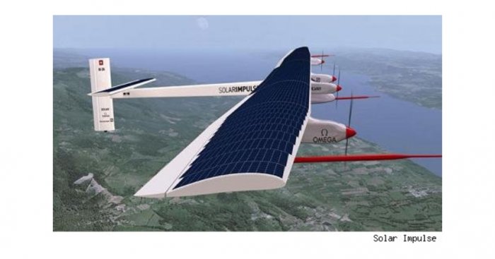 Na zdjęciu samolot na baterie słoneczne szwajcarskiego konstruktora Bertrand Piccard
Solar Impulse