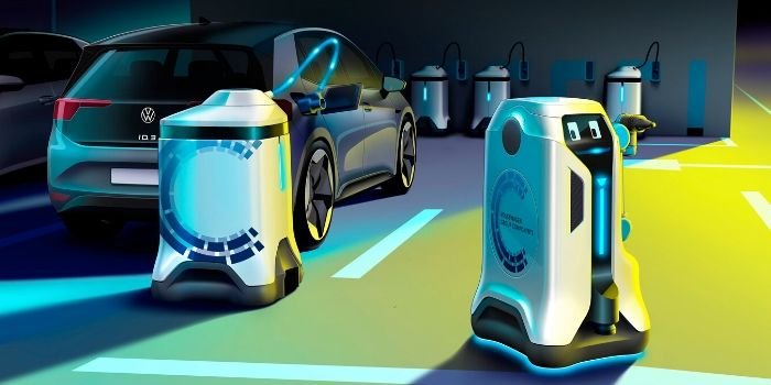 Robot mobilny do ładowania samochod&oacute;w elektrycznych, fot. Volkswagen
