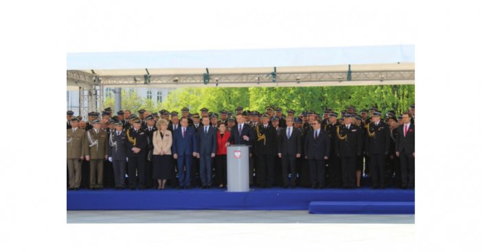 Prezydent RP Andrzej Duda podczas uroczystości.
kk