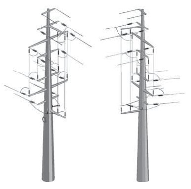 rys 3 sylwetka slupa specjalnego dwupietrowego 110 kv
