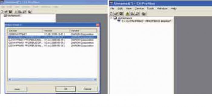 rys 6 widok okien add device oraz po wyborze modulu cj1w prm21 1