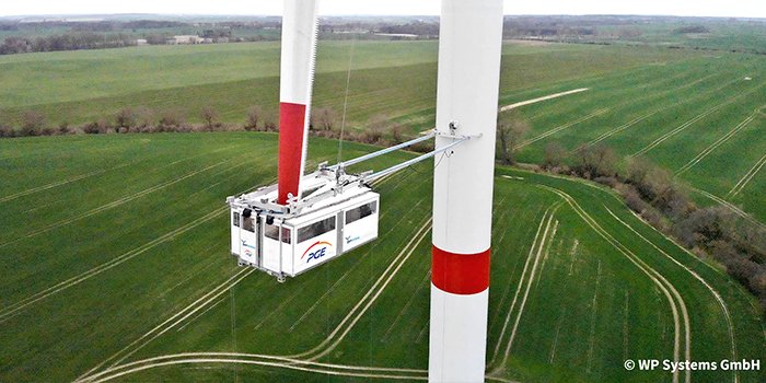 Platforma serwisowa ułatwi naprawę śmigieł wiatrak&oacute;w, fot. PGE Energetyka Odnawialna/WP Systems GmbH