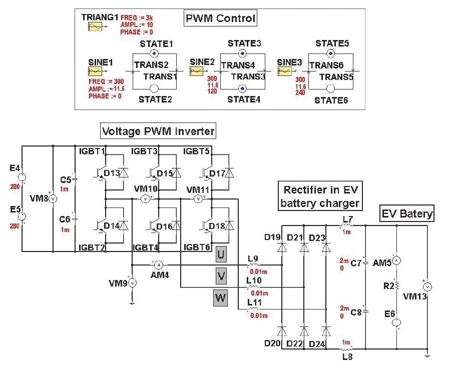 schemat elektryczny obwodu mocy przeksztaltnika rys2