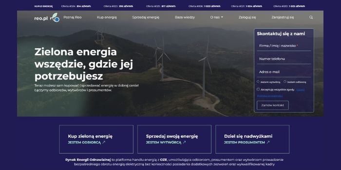 Platforma skierowana jest do klient&oacute;w biznesowych, kt&oacute;rzy mogą na niej kupować zieloną energię od wytw&oacute;rc&oacute;w podających pełne informacje na temat źr&oacute;deł jej pochodzenia, fot. Reo.pl