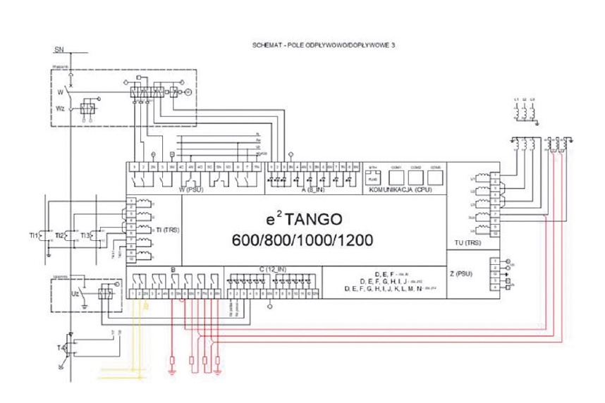 schemat ideowy polaczen elektrycznych sterownika e2tango
