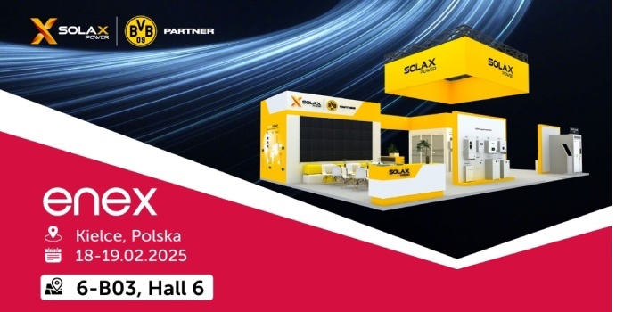 SolaX Power zaprasza na stoisko B03 w hali 6 podczas Targ&oacute;w ENEX 2025, kt&oacute;re odbędą się 18 i 19 lutego br.