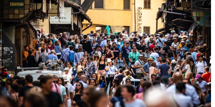 Tłumy na ulicach Florencji. Fot. Onet.pl