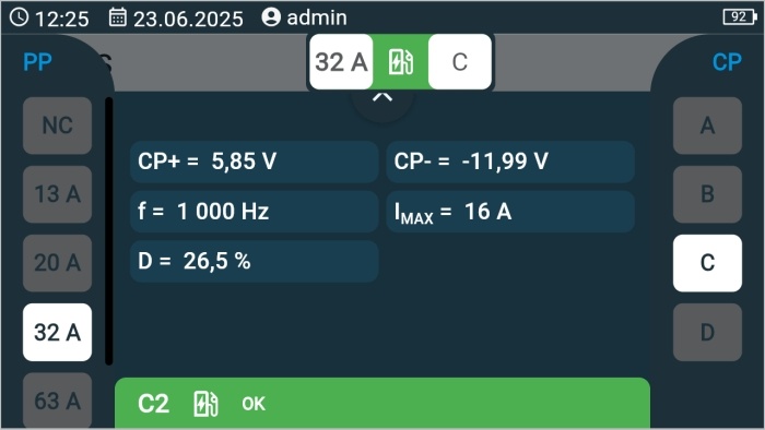 czarny ekran diagnostyczny z napisami