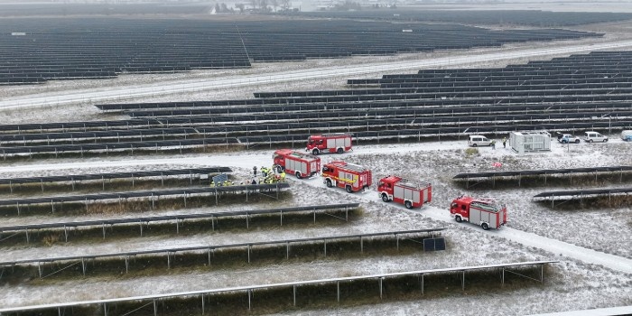 Na farmie PV Przykona odbyły się ćwiczenia dla służb ratowniczych. Fot. Electrum