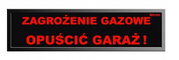 tablica ostrzegawcza z napisem: zagrożenie gazowe